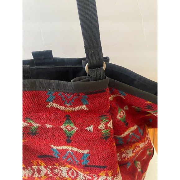 Pendleton Tote Bag Red Southwest Geometric Pattern Canvas Aztec wool boho - Picture 3 of 8